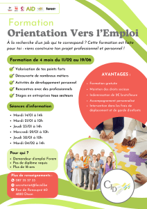 formation orientation vers l'emploi janvier-juin 2025